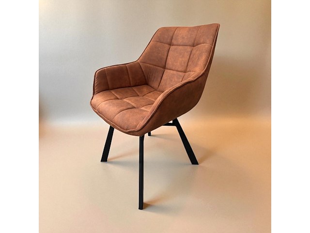 6x kuipstoelen cognac - afbeelding 1 van  1