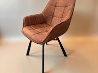 6x kuipstoelen cognac - afbeelding 1 van  1