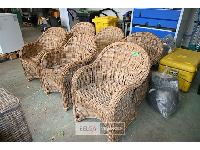 6x rieten zetel - afbeelding 1 van  6