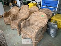 6x rieten zetel - afbeelding 1 van  6
