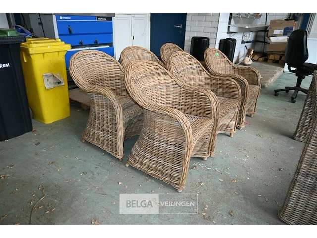6x rieten zetel - afbeelding 2 van  6