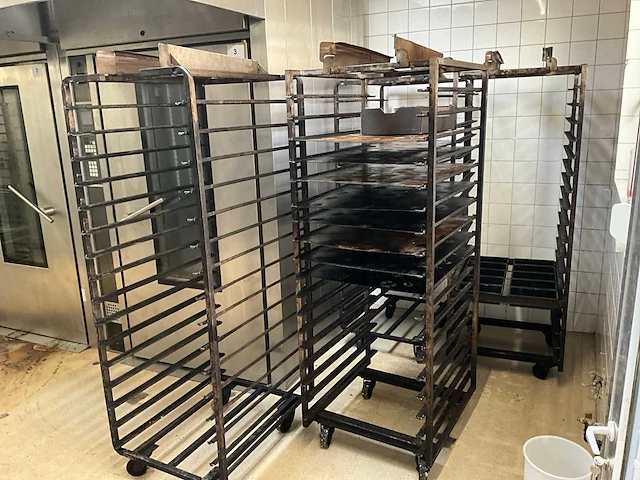 6x rvs kar voor bakkerij oven - afbeelding 1 van  7