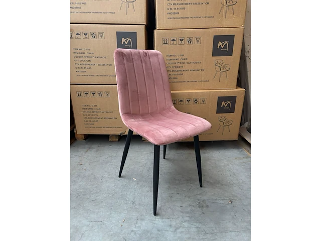 6x stoel velvet oud roze - afbeelding 1 van  1