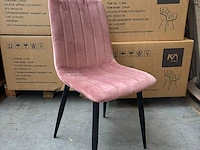 6x stoel velvet oud roze - afbeelding 1 van  1