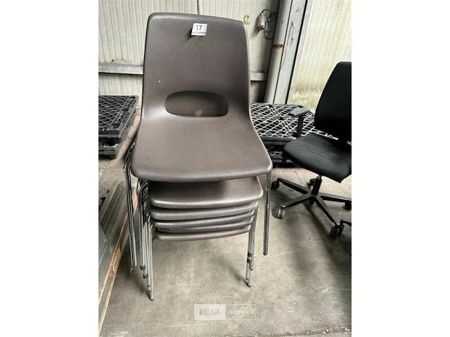 6x stoelen pv bruin - afbeelding 2 van  4
