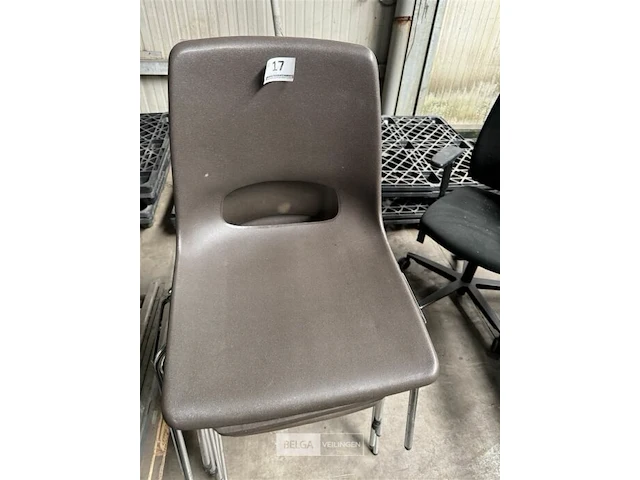 6x stoelen pv bruin - afbeelding 3 van  4