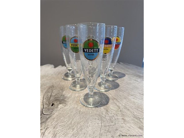 6x vedett glazen - afbeelding 1 van  1