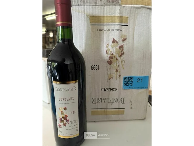 6x1 fles bonplaisir bordeaux 1998 - afbeelding 3 van  3