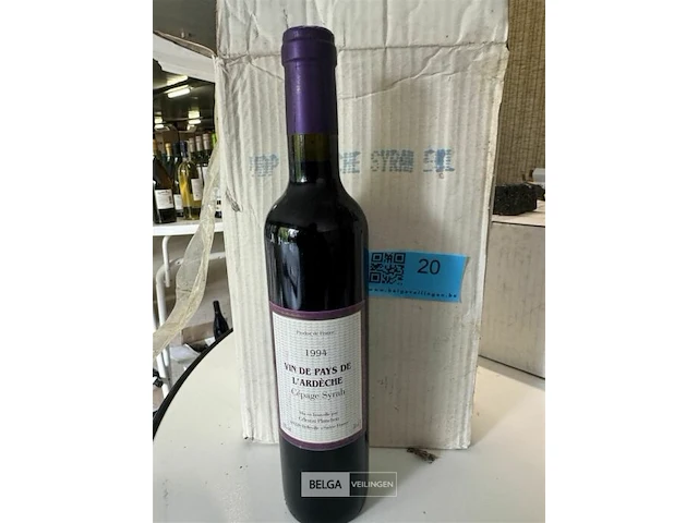6x1 fles vin de payes de l'ardeche 1994 - afbeelding 1 van  2