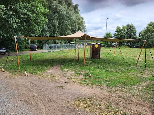 6x9m beige stretch tentzeil - afbeelding 1 van  2