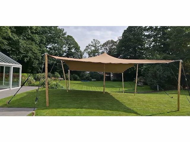 6x9m beige stretch tentzeil - afbeelding 2 van  2