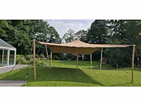 6x9m beige stretch tentzeil - afbeelding 2 van  2