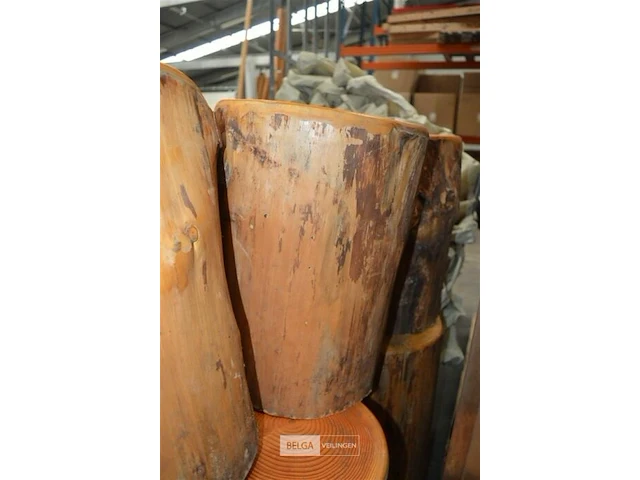 7 houten zitblokken diverse maten ± 0,47cm hoog + ± 0,34cm ø - afbeelding 3 van  5