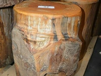 7 houten zitblokken diverse maten ± 0,48cm hoog + ± 0,32cm ø - afbeelding 2 van  2