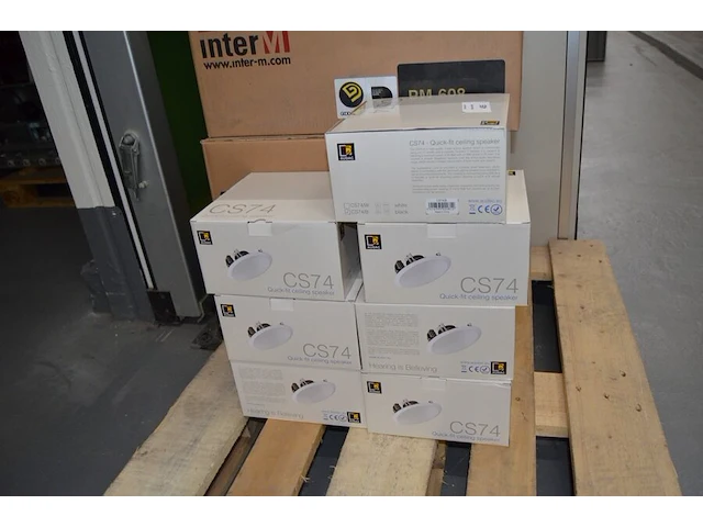 7 plafondinbouw speaker zwart audac cs74 - afbeelding 1 van  6