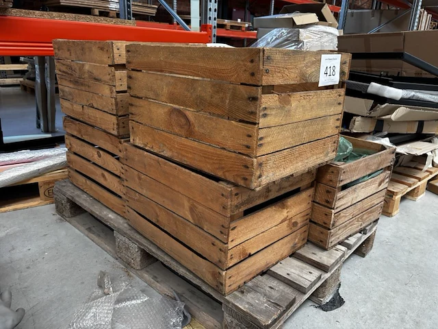7 retro houten kisten - afbeelding 1 van  2