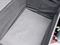 7 stoffen opbergdozen met bruin leder handvat - afbeelding 3 van  3
