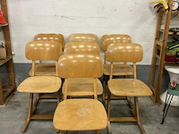 7 x blank houten stoelen - afbeelding 1 van  2