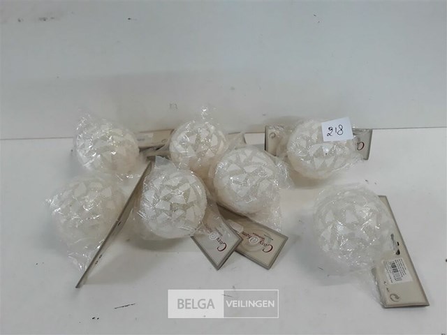 7 x kerstbal pvc 8 cm scherven motief - afbeelding 1 van  3