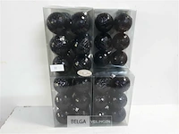 7 x kerstballen pvc 6 stuks zwart - afbeelding 1 van  3