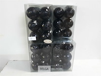 7 x kerstballen pvc 6 stuks zwart - afbeelding 2 van  3
