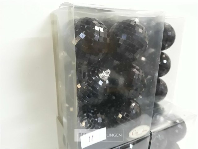 7 x kerstballen pvc 6 stuks zwart - afbeelding 3 van  3