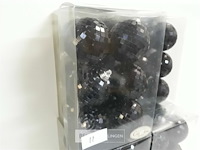 7 x kerstballen pvc 6 stuks zwart - afbeelding 3 van  3