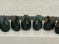 7 x lokeenden in hout, kleur goud/blauw - 1 lot - afbeelding 1 van  2