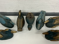 7 x lokeenden in hout, kleur goud/blauw - 1 lot - afbeelding 2 van  2