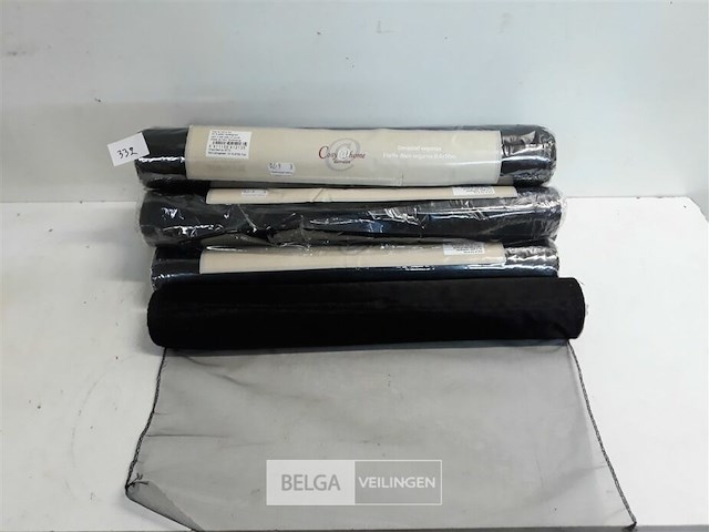 7 x organza op rol zwart 0,4x10m - afbeelding 2 van  3