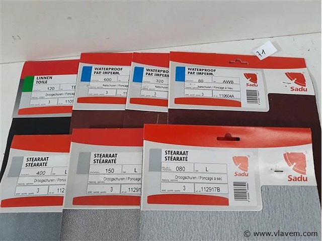 7 x schuurpapier mix korrels 3 vellen - afbeelding 2 van  2