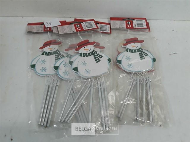 7 x sneeuwman windgong 19 cm - afbeelding 1 van  3