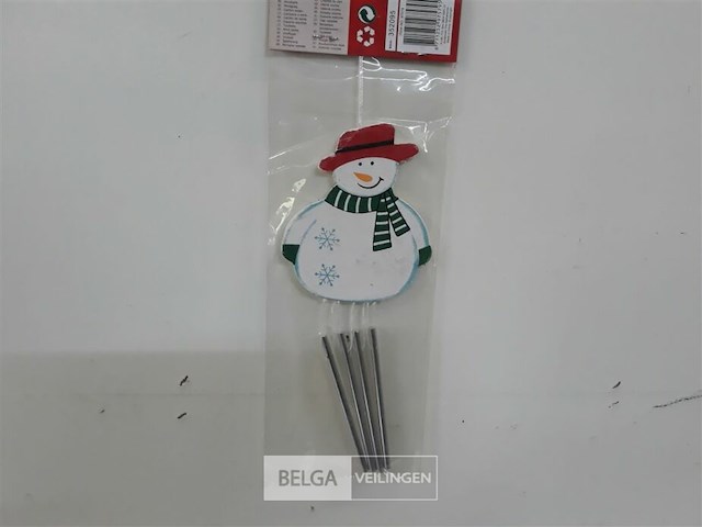 7 x sneeuwman windgong 19 cm - afbeelding 3 van  3