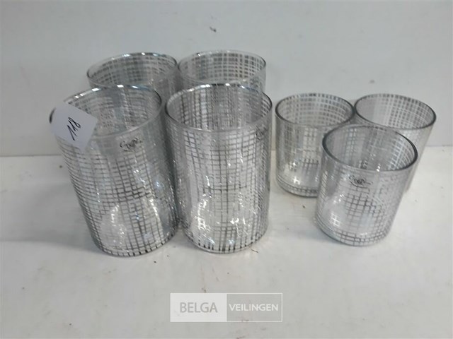 7 x t-lichtglas zilver 2 assorti - afbeelding 2 van  3