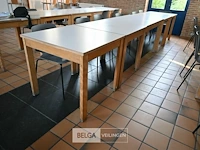 7 x vierkante houten tafel - afbeelding 1 van  4