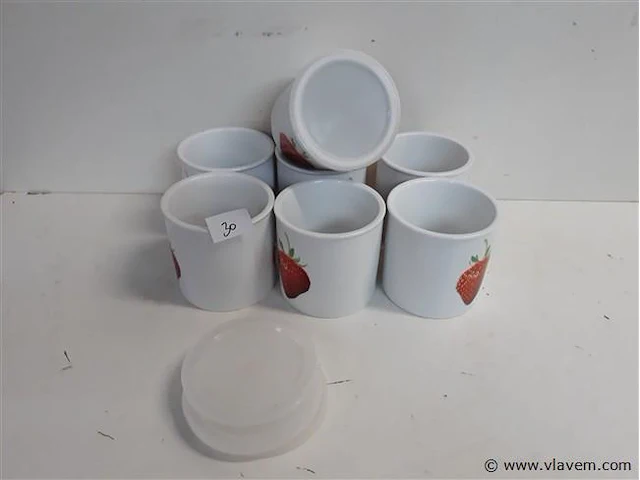 7 x voorraadpot rond porselein 10 cm - afbeelding 1 van  2
