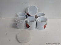 7 x voorraadpot rond porselein 10 cm - afbeelding 1 van  2