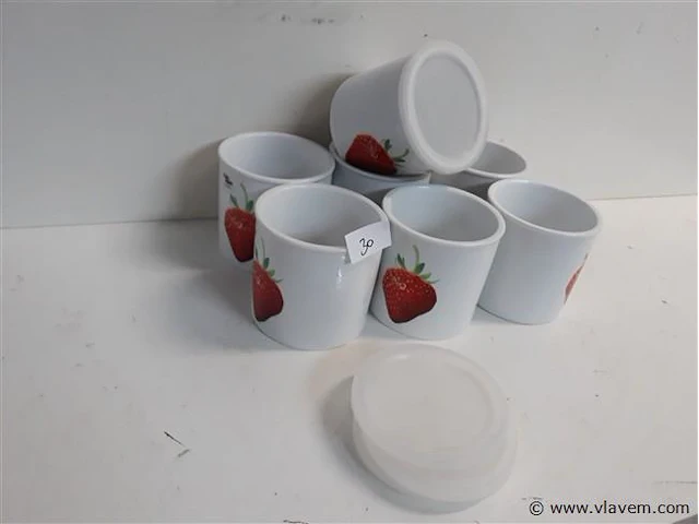 7 x voorraadpot rond porselein 10 cm - afbeelding 2 van  2