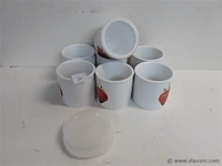7 x voorraadpot rond porselein dia 10 cm h 10 cm - afbeelding 1 van  2