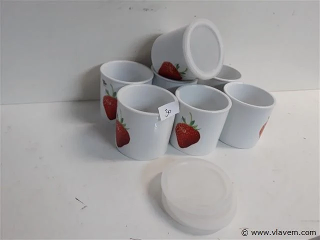 7 x voorraadpot rond porselein dia 10 cm h 10 cm - afbeelding 2 van  2