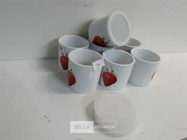7 x voorraadpot rond porselein dia 10 cm h 10 cm - afbeelding 3 van  3