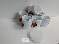 7 x voorraadpot rond porselein dia 10 cm h 10 cm - afbeelding 3 van  3