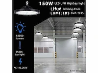 70 x highbay ufo 150w - pro design smd - dimbaar - lumileds philips - waterdicht ip65 - koud wit 6500k - afbeelding 1 van  10