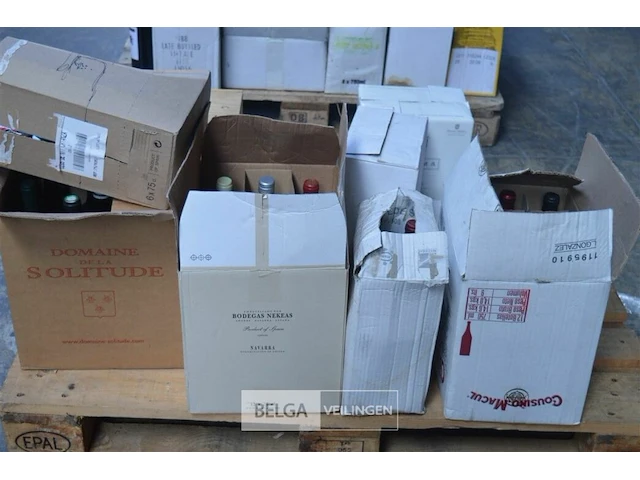 ±74 flessen inhoud pallet div soorten wijnen - afbeelding 2 van  6