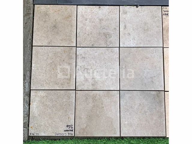 75m² buitentegels, aix beige 20x20 x20mm, natuursteeneffect, nieuw verpakt - afbeelding 1 van  1