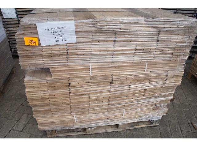 78,30 m² massief eiken visgraatparket 15mm - afbeelding 1 van  5