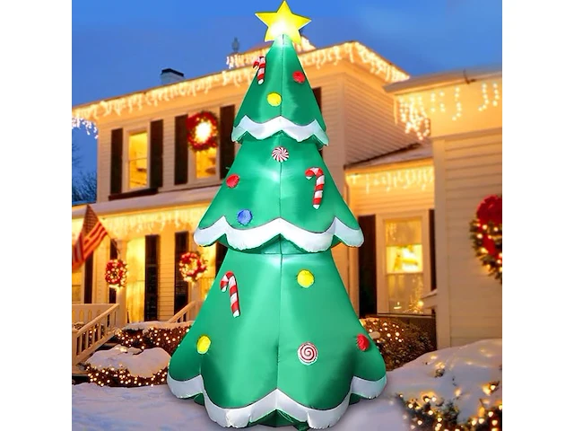 7ft opblaasbare kerstboom met led (210 cm) - afbeelding 1 van  5