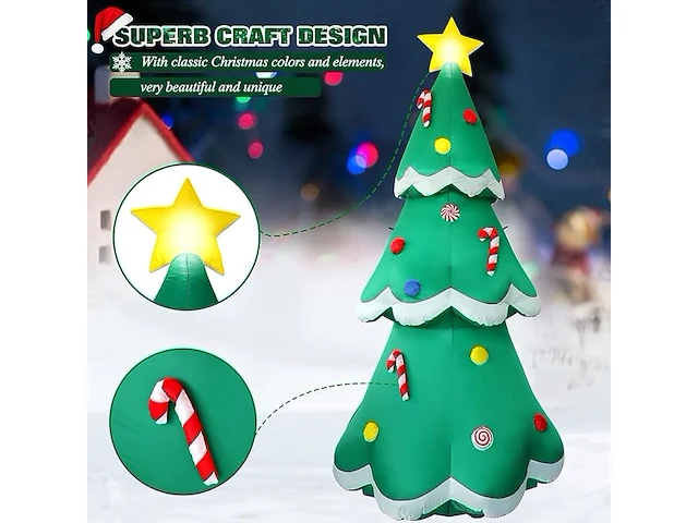 7ft opblaasbare kerstboom met led (210 cm) - afbeelding 2 van  5