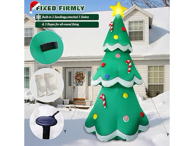 7ft opblaasbare kerstboom met led (210 cm) - afbeelding 3 van  5