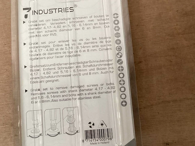 7industries grabit schroefverwijderaar (3x) - afbeelding 4 van  4